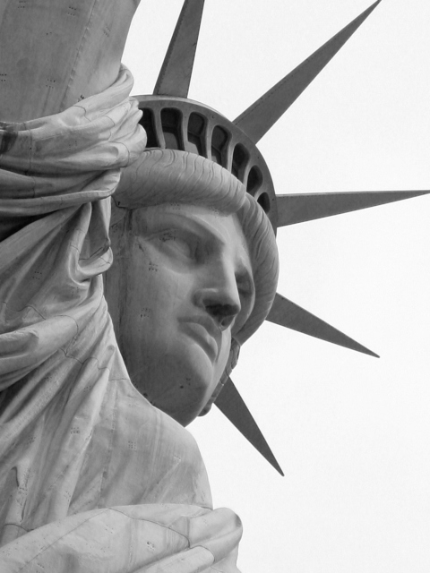 Das Statue Of Liberty Closeup Wallpaper 480x640