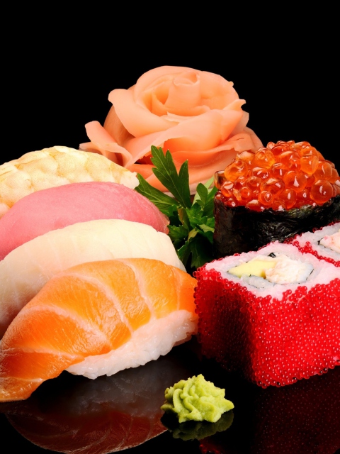 Обои Japanese Sushi 480x640