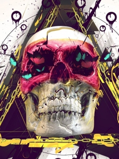 Fondo de pantalla Butterfly Skull 240x320