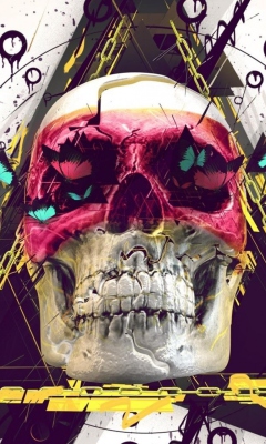 Das Butterfly Skull Wallpaper 240x400