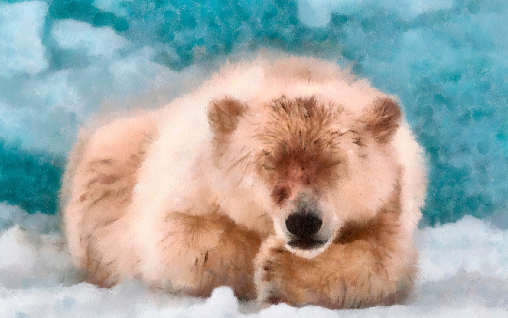 Sfondi Sleeping Polar Bear 1680x1050