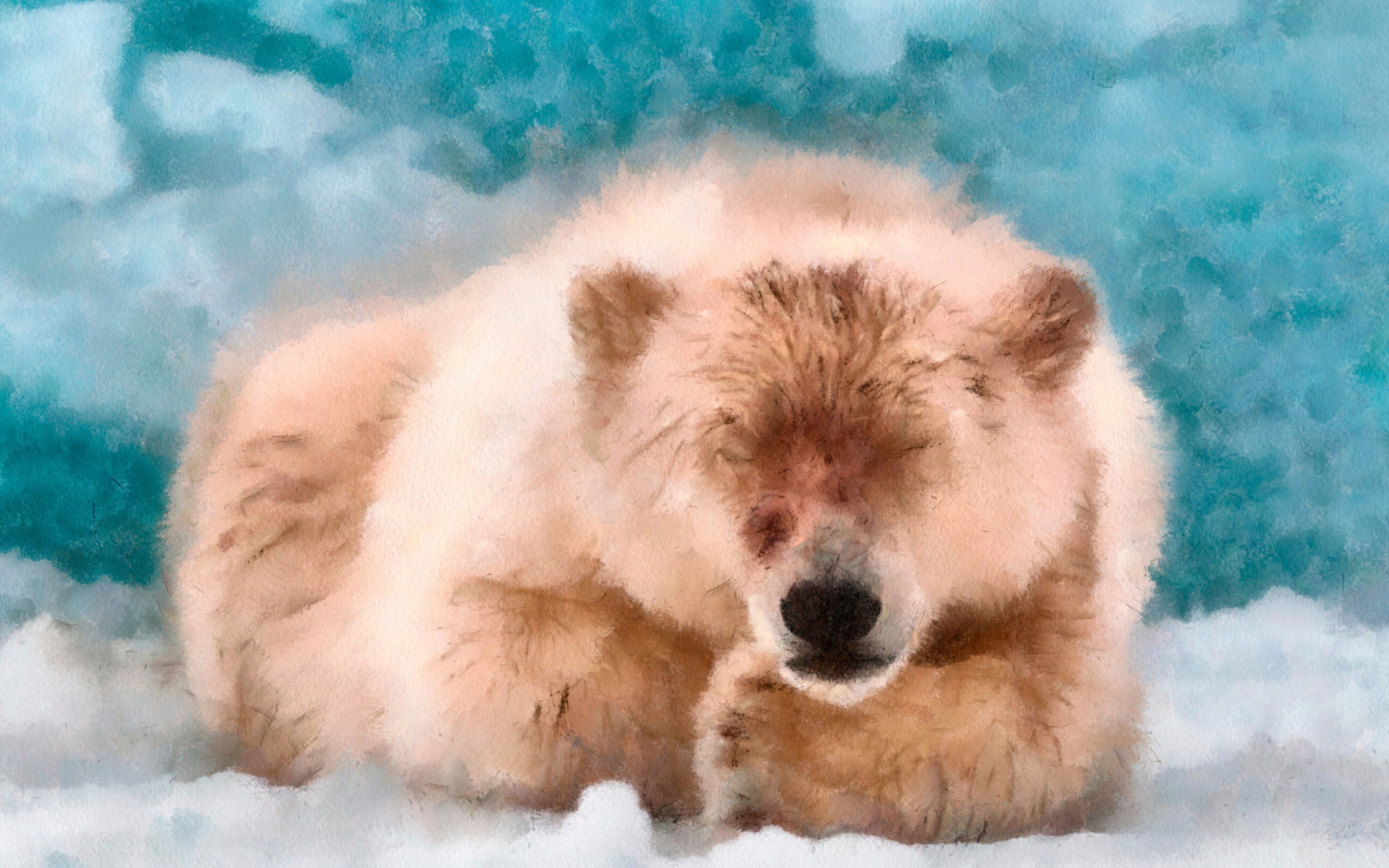 Fondo de pantalla Sleeping Polar Bear 2560x1600