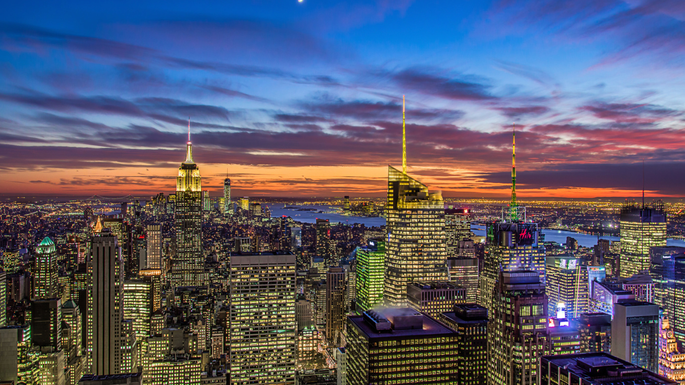 New York, Empire State Building wallpaper 1366x768