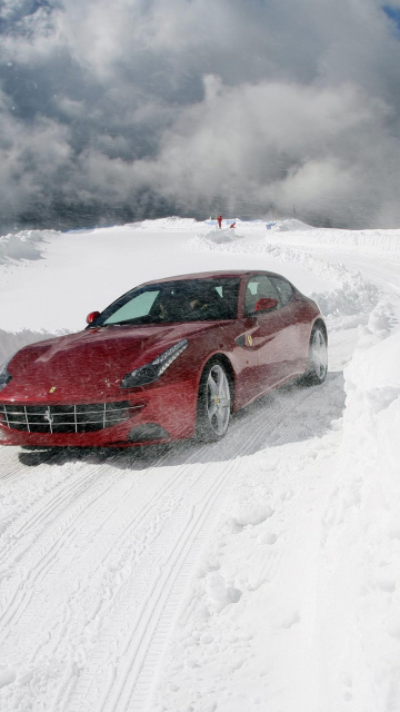 Sfondi Ferrari In Winter 360x640