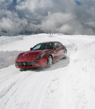 Ferrari In Winter - Fondos de pantalla gratis para Samsung i900 Omnia