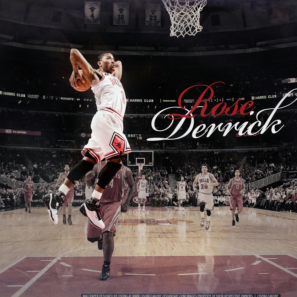 Das Derrick Rose NBA Star Wallpaper 1024x1024