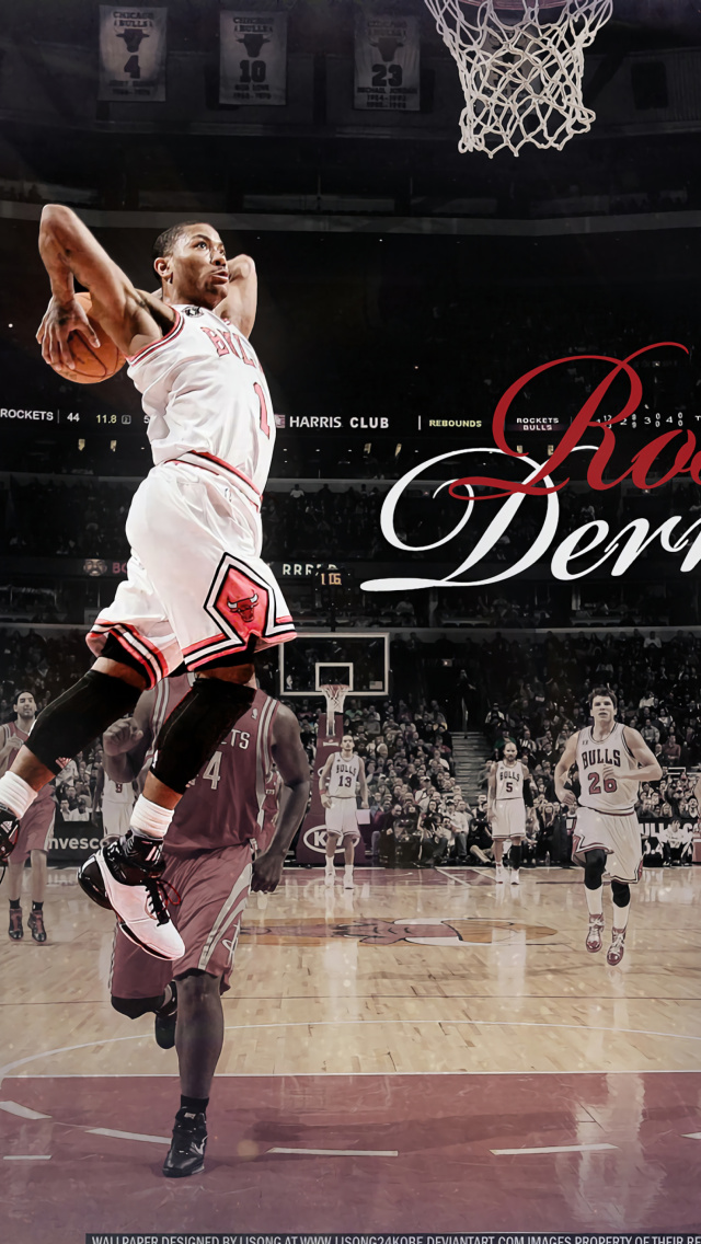 Fondo de pantalla Derrick Rose NBA Star 640x1136