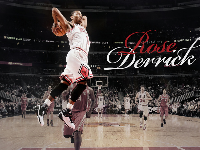 Das Derrick Rose NBA Star Wallpaper 640x480
