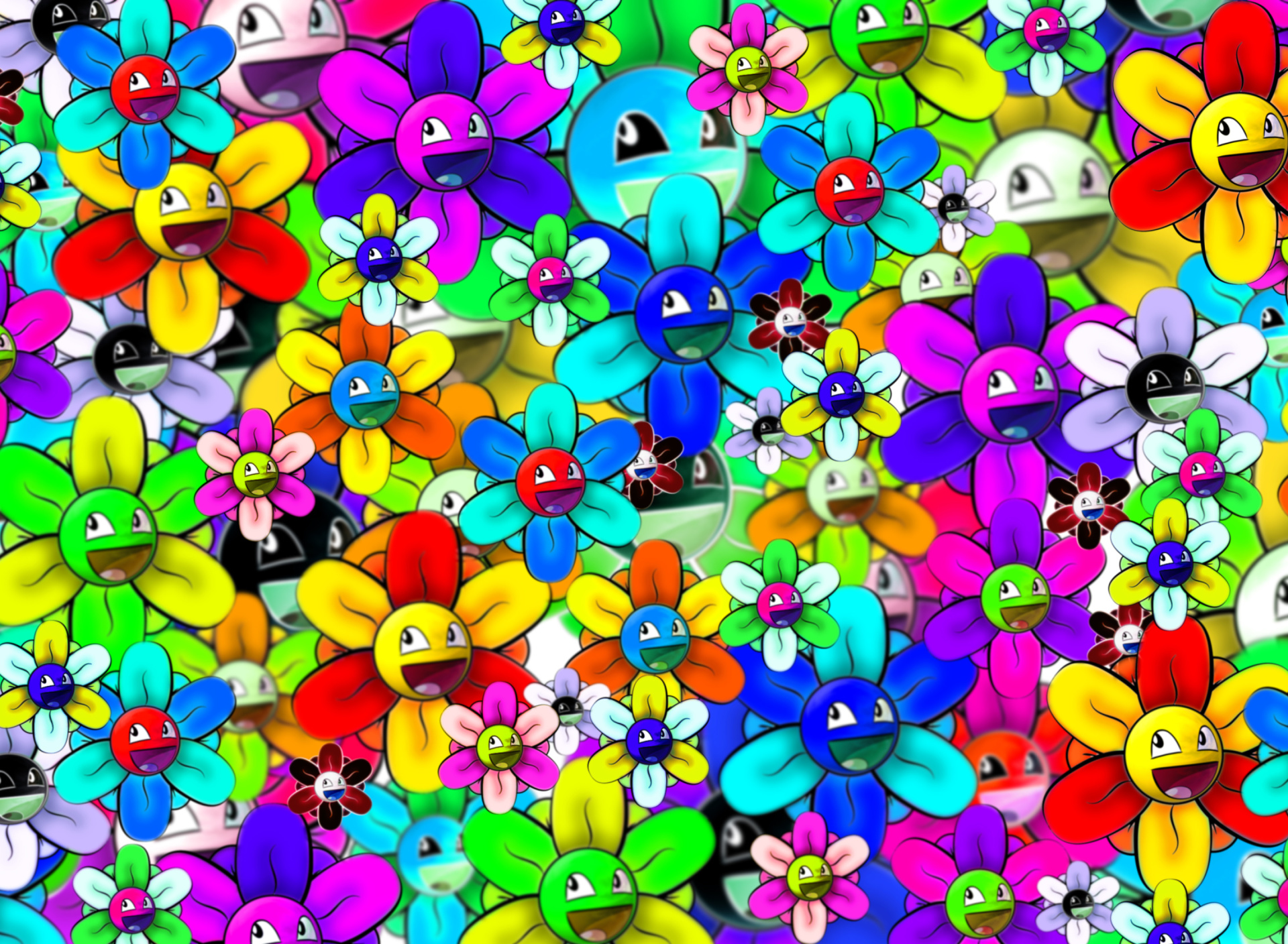 Bright flowers smiles wallpaper 1920x1408