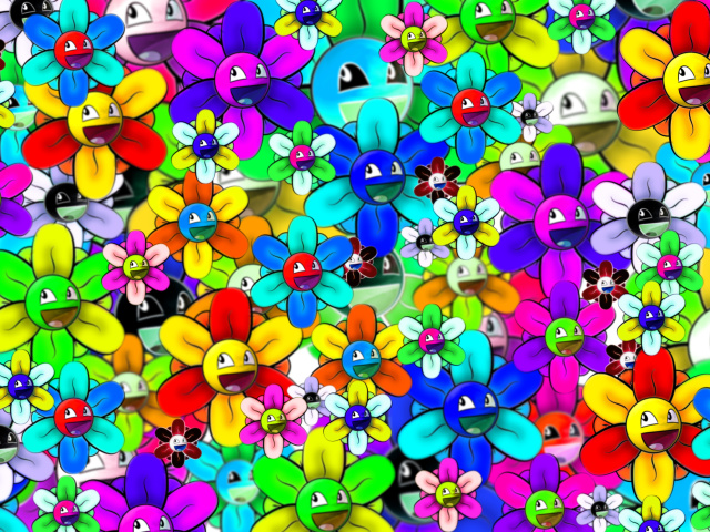 Sfondi Bright flowers smiles 640x480