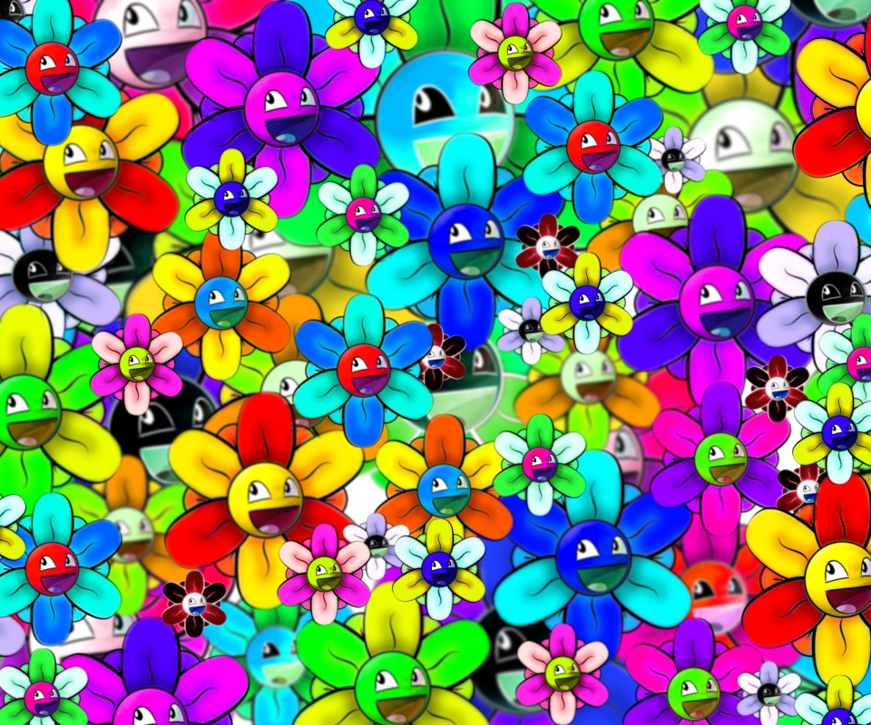 Bright flowers smiles wallpaper 960x800
