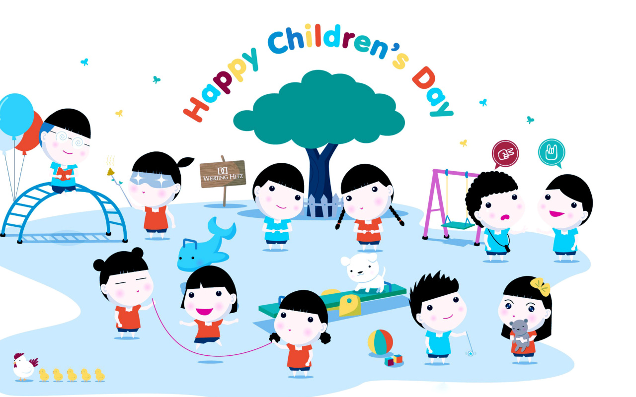 Sfondi Happy Childrens Day on Playground 1280x800