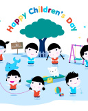 Happy Childrens Day on Playground wallpaper 128x160