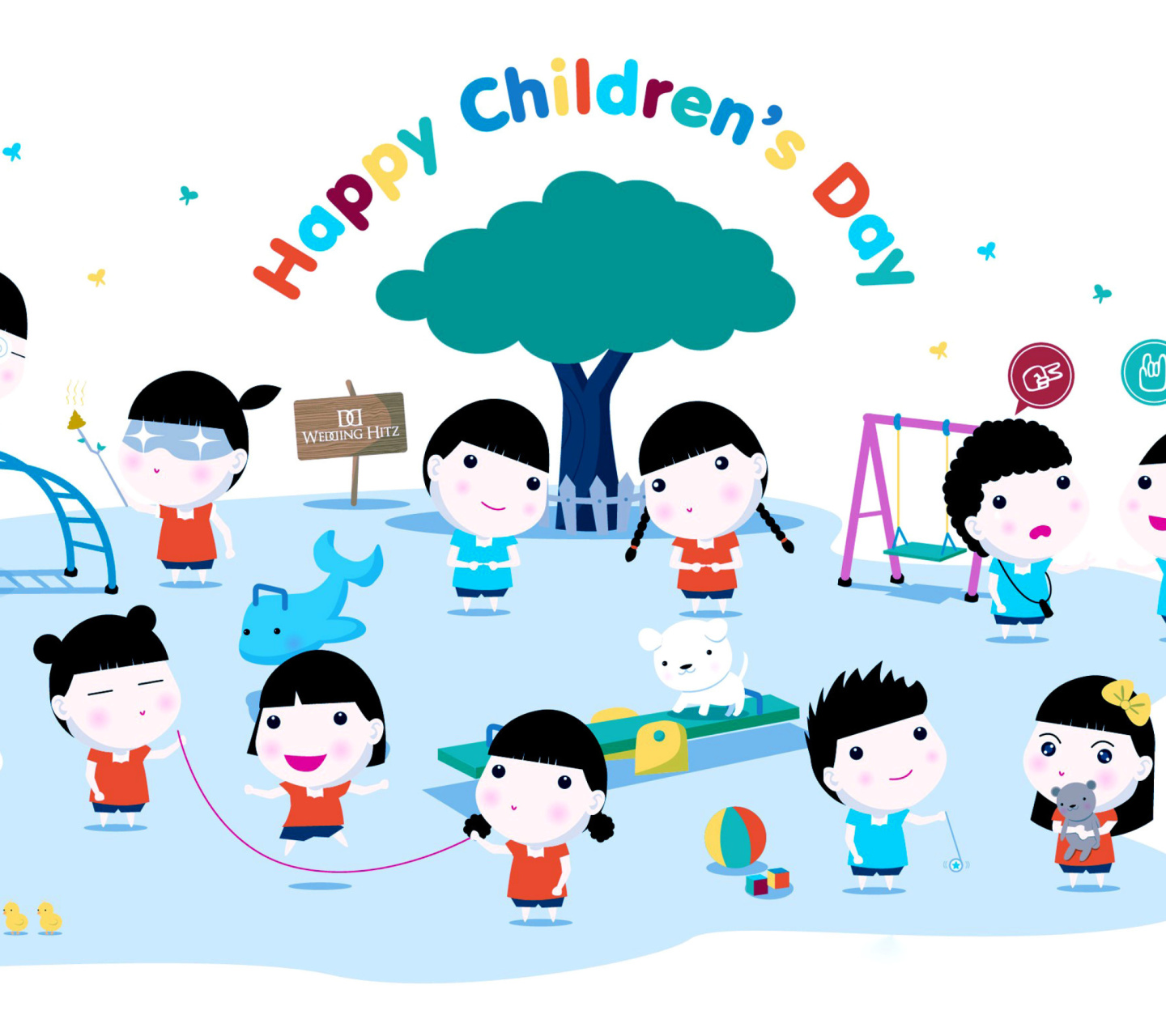 Das Happy Childrens Day on Playground Wallpaper 1440x1280