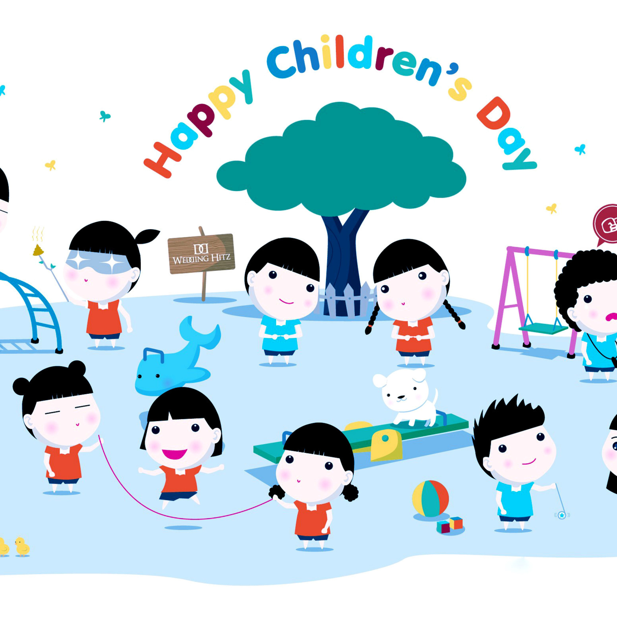 Das Happy Childrens Day on Playground Wallpaper 2048x2048