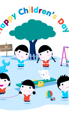 Happy Childrens Day on Playground wallpaper 240x400