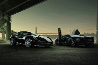 Обои Lamborghini Aventador And Ferrari 599 GTB для андроида