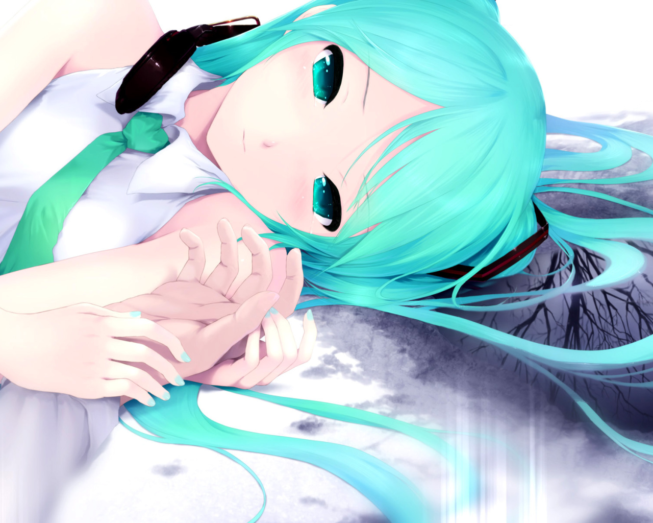 Das Humanoid Hatsune Miku from Vocaloid Wallpaper 1280x1024