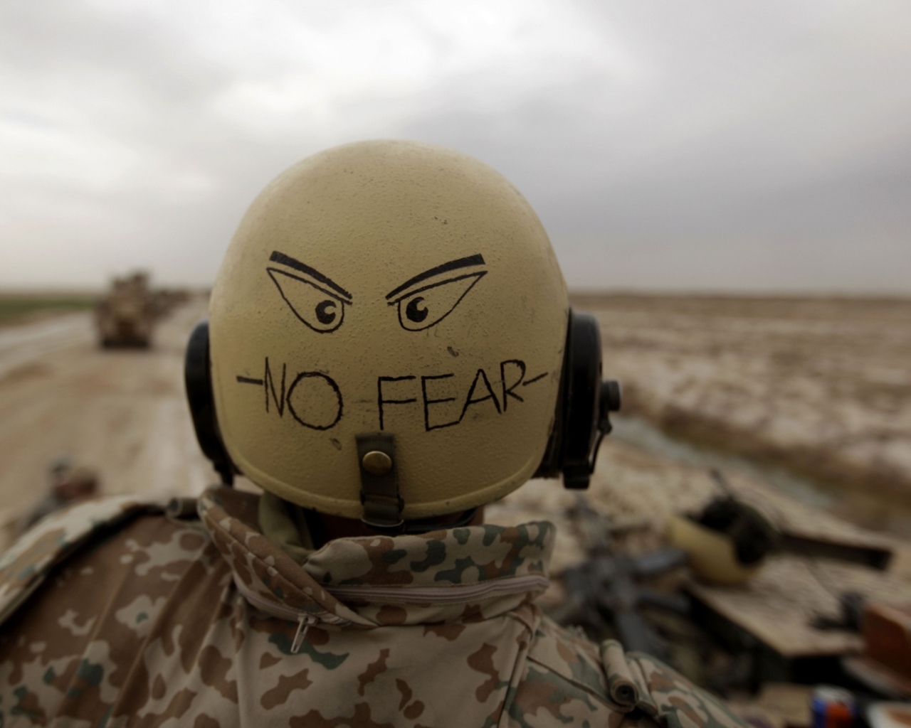 Fondo de pantalla No Fear Soldier 1280x1024