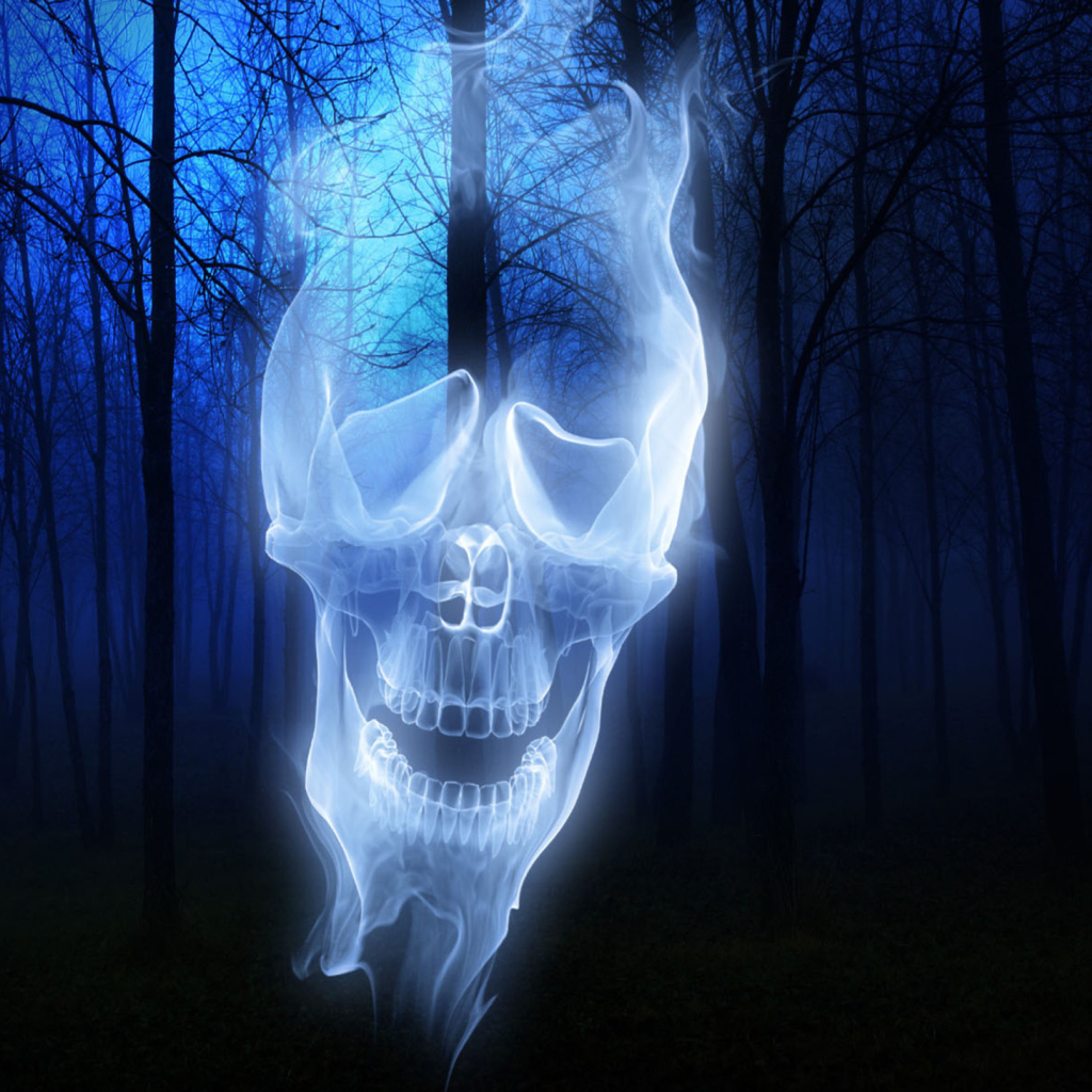 Forest Skull Ghost wallpaper 1024x1024