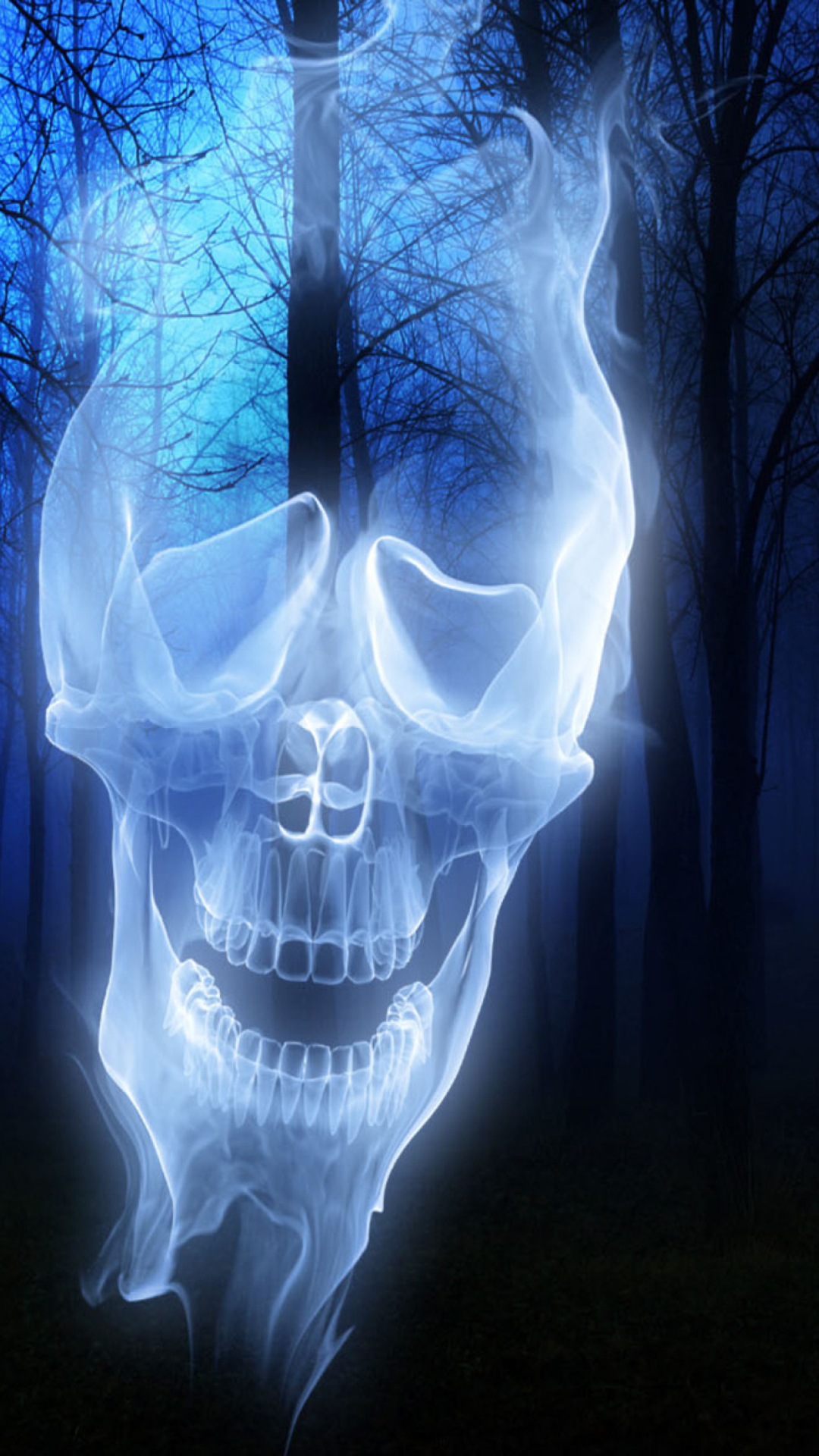 Das Forest Skull Ghost Wallpaper 1080x1920