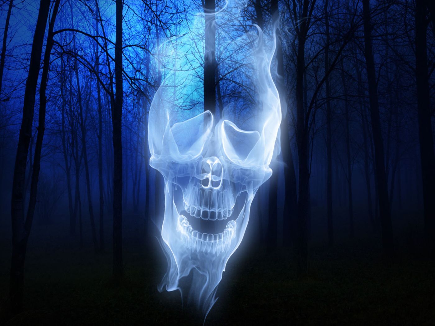 Forest Skull Ghost wallpaper 1400x1050