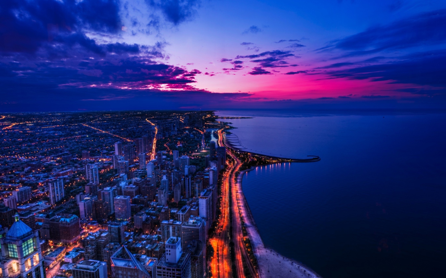 Chicago Sunset wallpaper 1440x900