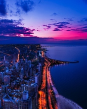 Chicago Sunset wallpaper 176x220