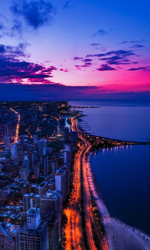 Sfondi Chicago Sunset 480x800