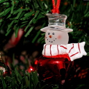 Sfondi Snowman On The Christmas Tree 128x128