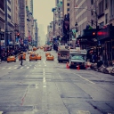 Обои New York City Usa Street Taxi 128x128