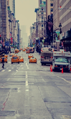 Обои New York City Usa Street Taxi 240x400