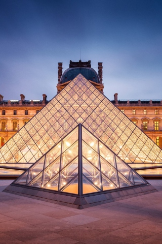 Fondo de pantalla Louvre Paris 320x480