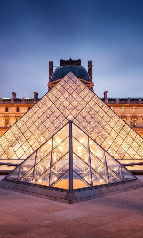 Fondo de pantalla Louvre Paris 480x800