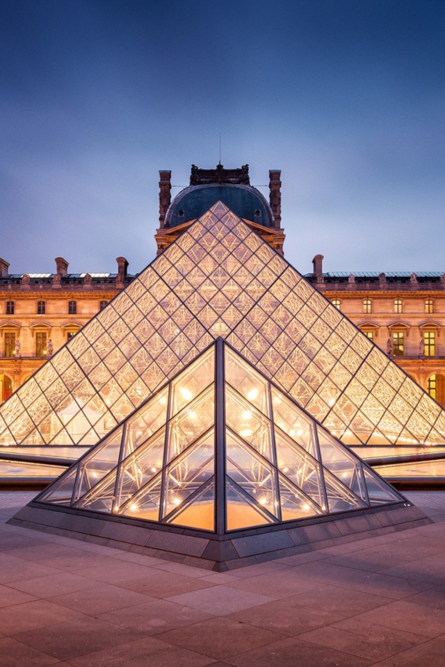 Fondo de pantalla Louvre Paris 640x960
