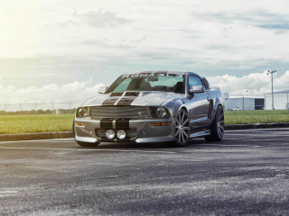 Silver Ford Mustang wallpaper 320x240