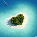Fondo de pantalla Heart Shaped Tropical Island 128x128