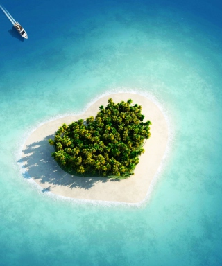 Kostenloses Heart Shaped Tropical Island Wallpaper für Samsung I8350 Omnia W
