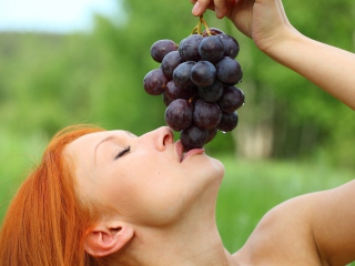 Das Eating Grapes Wallpaper 320x240