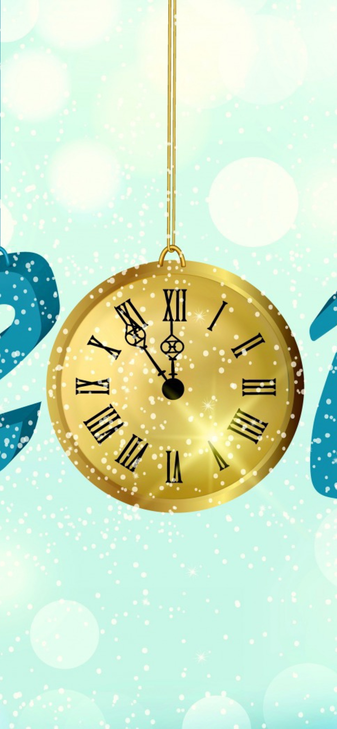 Fondo de pantalla Happy New Year 2015 with Clock 1170x2532