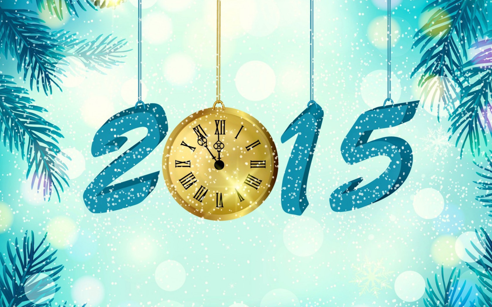 Screenshot №1 pro téma Happy New Year 2015 with Clock 1680x1050