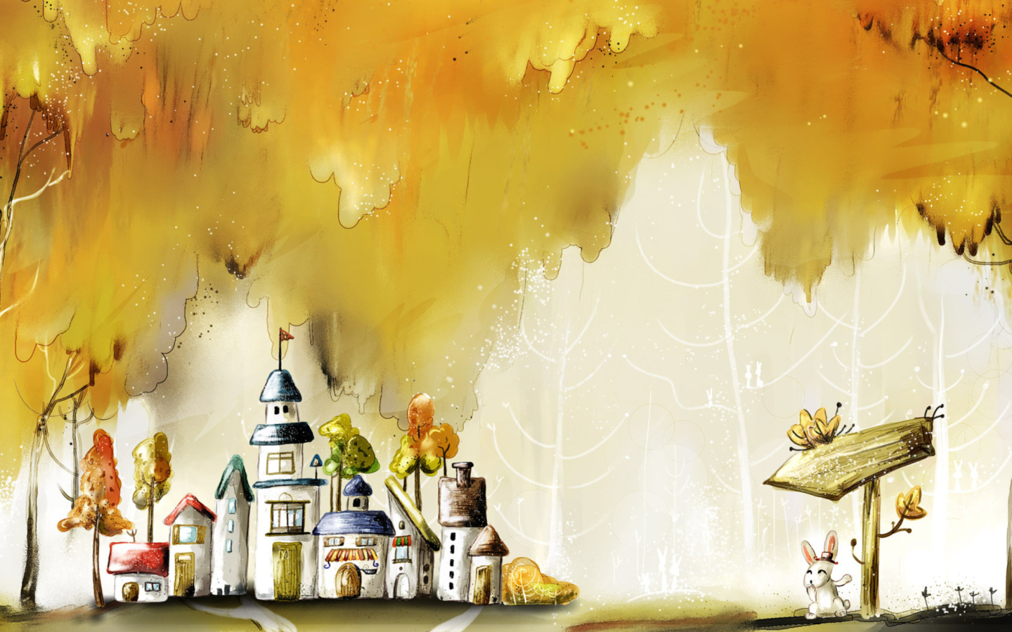Screenshot №1 pro téma Autumn Illustration 1440x900