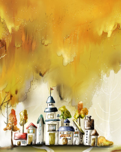 Das Autumn Illustration Wallpaper 176x220