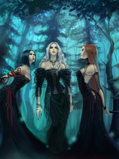 Fondo de pantalla Three Witches 240x320