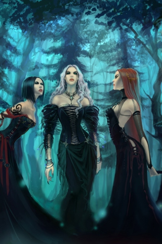 Fondo de pantalla Three Witches 320x480