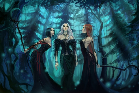 Fondo de pantalla Three Witches 480x320