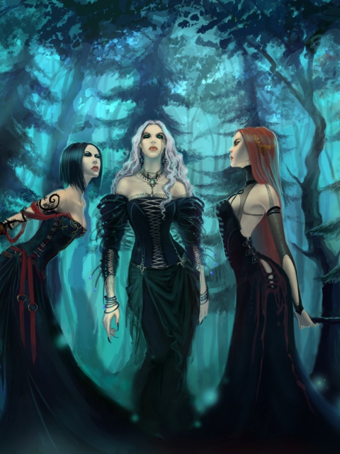 Fondo de pantalla Three Witches 480x640