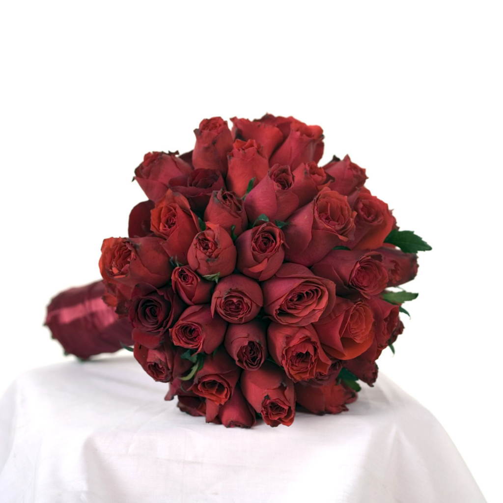 Das Red Rose Wedding Bouquet Wallpaper 1024x1024