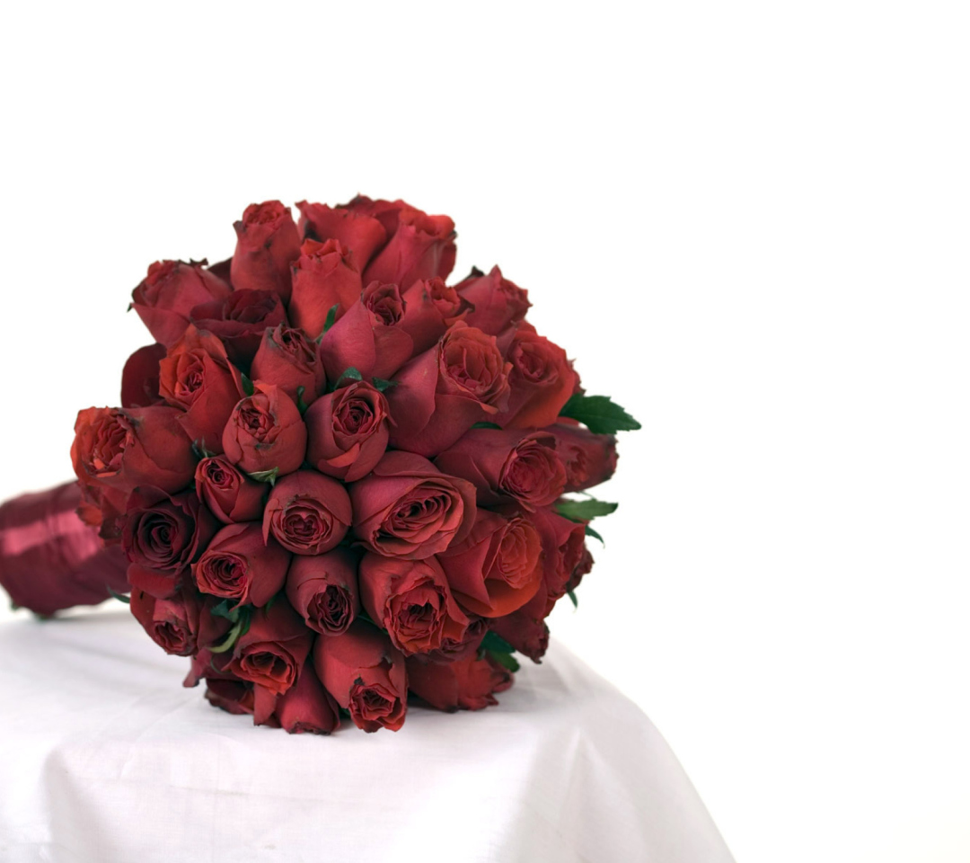 Das Red Rose Wedding Bouquet Wallpaper 1080x960