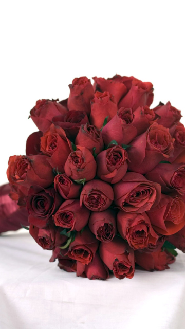Fondo de pantalla Red Rose Wedding Bouquet 360x640
